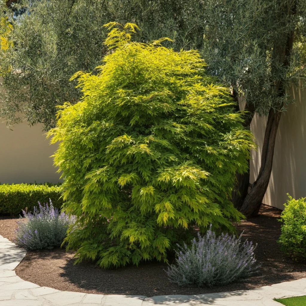 Correct planting technique for California privacy trees showing root ball placement and soil preparation