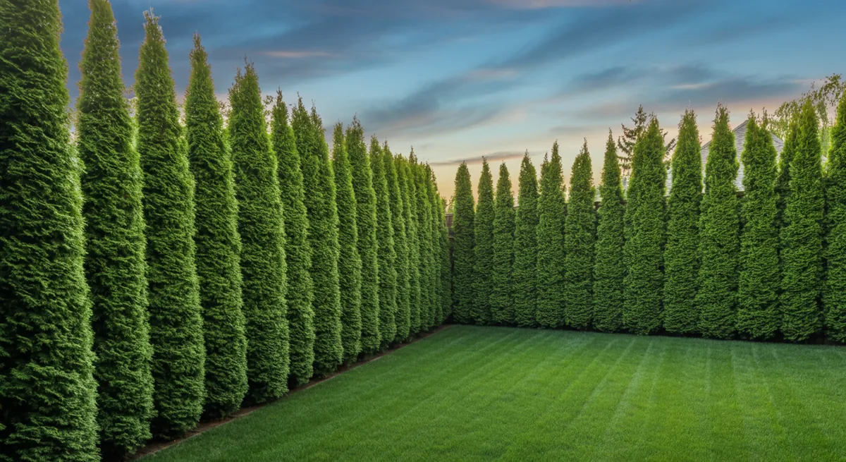 Center the main subject in the middle of the image with space above and below for 16:9 formatting. Photo-realistic wide-angle landscape photography of a beautifully landscaped residential backyard fea...