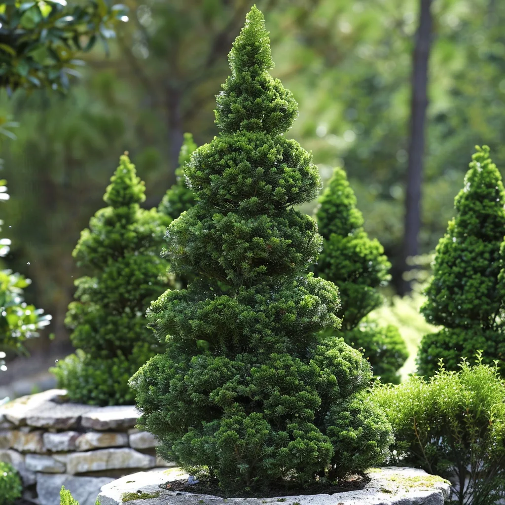 Green Mound Juniper Topiary Privacy Trees